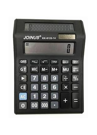 Калькулятор настольный joinus kk-8123-14 с двойным дисплеем, 14-разрядный, с функцией проверки вычислений