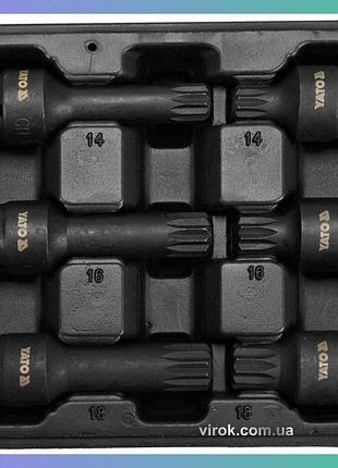 Набір насадок викруткових ударних yato spline m14 m16 m18 квадрат 1/2 6 од для ремонту автомобілів