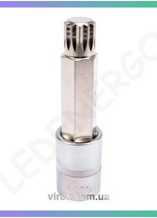 Головка торцевая yato 1/2" spline удлиненная m16 для гаек и болтов длина 100 мм ключ для гаек