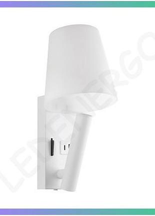 Led настінний світильник umbrella violux 3w 4200k білий для спальні та вітальні з usb type-c