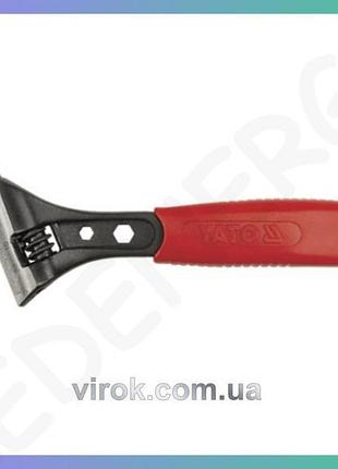 Разводной ключ yato profi 300 мм с пвх ручкой для ремонта автотехники инструмент для обслуживания