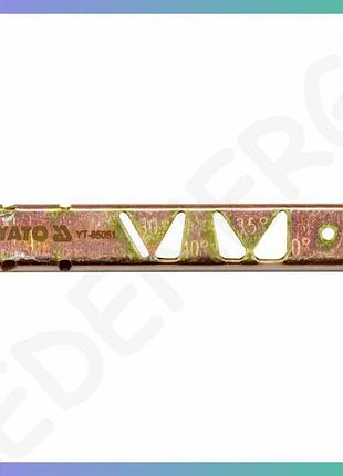 Шаблон для заточки зубов цепей yato 150х13х1мм 0,50мм 10° 30° 35° для заточки цепей