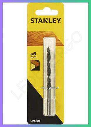 Свердло по дереву stanley ø6 мм бур для свердління деревини інструмент для дерева