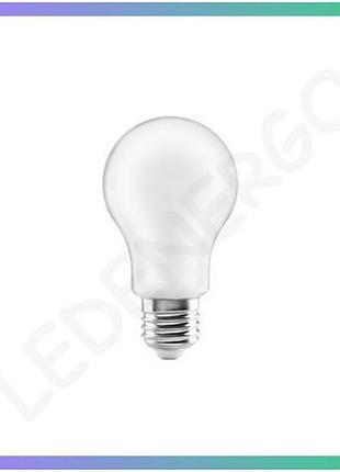 Світлодіодна лампа gtv led 8w молочний a60 3000k e27 енергозберігаюча лампочка для освітлення