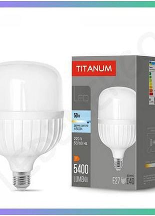 Led лампа titanum a138 50w e27 6500k денне світло для освітлення приміщень економія енергії