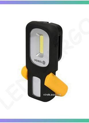 Аккумуляторный фонарь vorel cob led 3вт 100лм li-ion 800маг 5 режимов для мастерских и путешествий