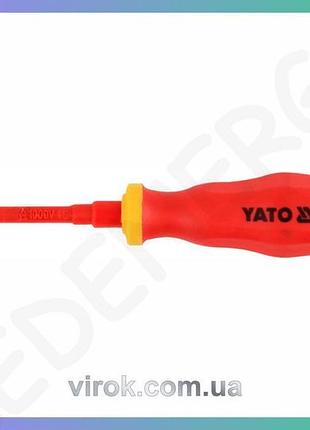 Отвертка крестовая диэлектрическая изолированная yato ph0 60 мм для электромонтажных работ до 1000v инструмент для электриков