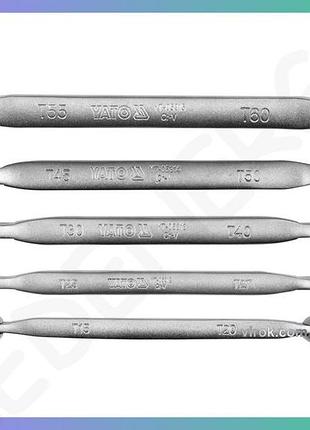Набор ключей torx 2-сторонних на шарнирах yato т15-т60 cr-v 5 шт для ремонта автомобилей и техники