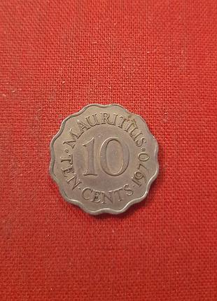 Маврикій 10 мг 1970 р. ялини ii, округ із хвилеподібним краєм, нечасті