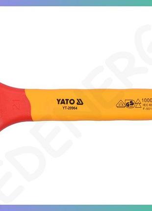 Ключ ріжковий yato 21 мм vde до 1000v для електромонтажу ріжковий ключ електричний