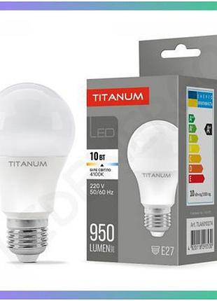 Led лампа titanum a60 10w e27 4100k біле світло енергоефективне освітлення для приміщень освітлення