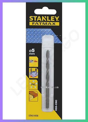 Свердло універсальне швидкісне stanley ø5 мм hss-cnc для металу дерева пластику 86 мм