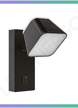 Led настінний світильник crocus-s violux 8w 4200k чорний для спальні вітальні ресторану освітлення