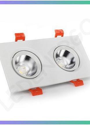Led світильник стельовий подвійний 5wx2 4100к кут повороту 45° білий для освітлення приміщень
