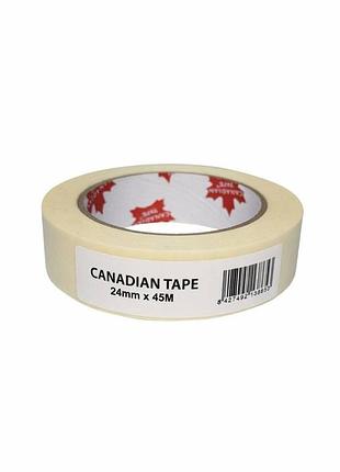 Малярский скотч canadian 24 мм × 45 м, бумажная клейкая лента для окрашивания, без следов клея