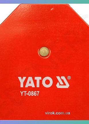 Магнітна струбцина для зварки yato 34 кг тримач для зварювання фіксатор 111х136х24 мм