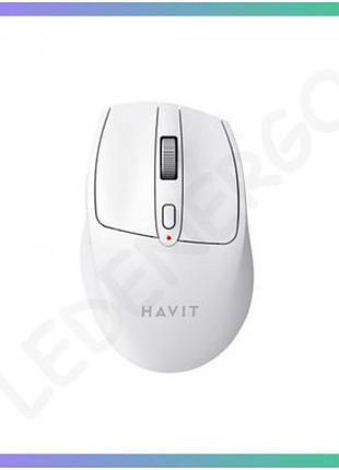 Бездротова миша havit hv-ms61wb white дворежимна з bluetooth 2.4ghz для пк з регулюванням dpi