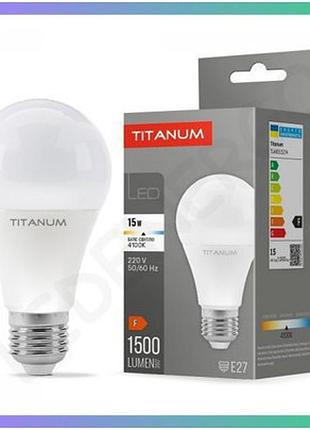 Led лампа titanum a65 15w e27 4100k біле світло для загального освітлення приміщень освітлювальний прилад