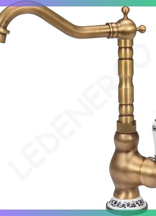 Смеситель для воды fala retro bronze 4 кухонный с шаровым регулятором бронзовый смеситель