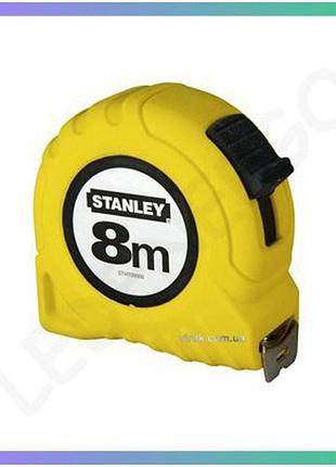 Рулетка stanley 8м 25мм профессиональная лента с фиксатором для строительных работ измерительный инструмент