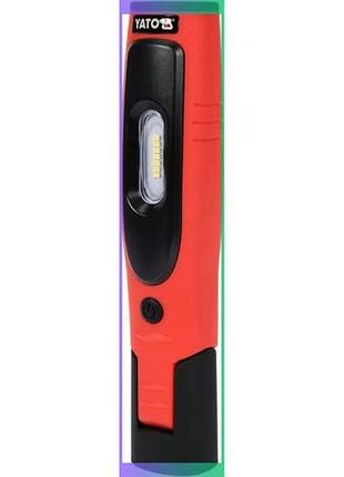 Аккумуляторный фонарь yato li-ion 3,7v 3.5вт с магнитом и usb зарядкой для кемпинга и работы