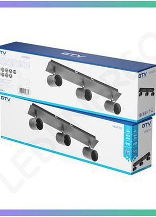 Світильник gtv veneto ip20 max 20w 3xgu10 круглий чорний для офісу та дому освітлення