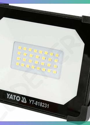 Прожектор yato 20 вт 1900 лм smd-діоди для освітлення приміщень і вулиці освітлювальний прилад