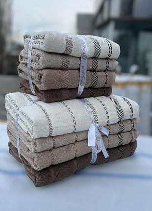 Набор махровых полотенец tubanur 70 на 140 см 4 штуки, 50 на 90 см 4 штуки