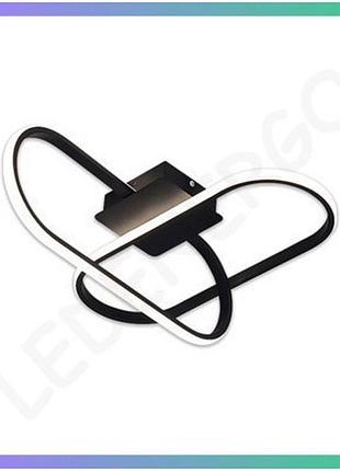 Led світильник smart skyler-2d 55w 3000-4000-5000k чорний прямокутний для освітлення кімнат до 10м2