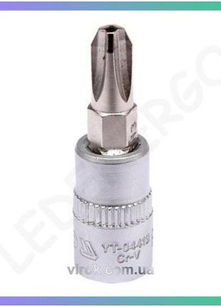 Головка торцева yato квадрат 1/4" philips ph3 l=37мм насадка для гайок і болтів торцева насадка