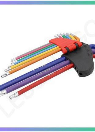 Ключі torx yato t10-t50 г-подібні 2-сторонні 9 шт для ремонту автомобілів та побутової техніки