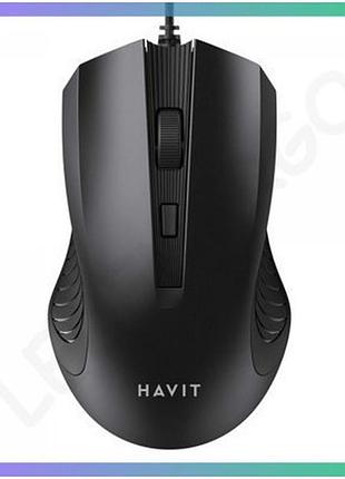 Дротова миша havit hv-ms752 usb 1200 dpi офісна комп'ютерна миша для роботи та навчання