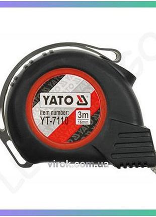 Рулетка yato 3мм с нейлоновым покрытием магнитный наконечник для точных измерений