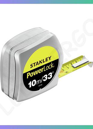 Рулетка stanley powerlock 10м х 25мм комбинированная стальная с покрытием mylar для измерения длины