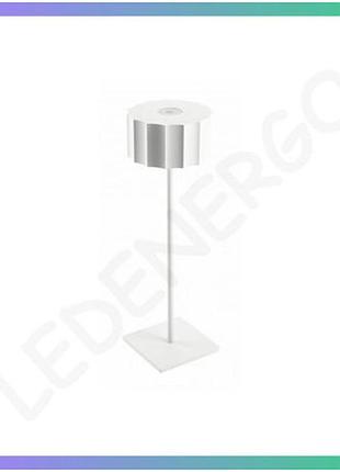 Акумуляторна настільна лампа gtv azelia 2,5w 4000k біла led лампа для освітлення дому