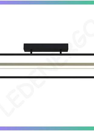 Led світильник prada smart прямокутний 60w 3000-4000-5000k для освітлення кімнати чорно-золотий