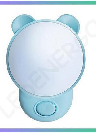 Led нічник teddy 1,2w блакитний violux нічне освітлення для дитячої кімнати ведмедик для дітей