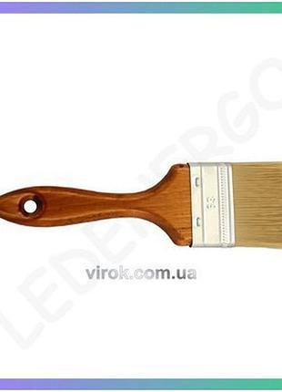 Пензель малярний плоский virok profi 36мм для флейцевих робіт з натуральною щетиною