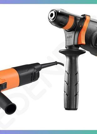 Перфоратор і кутова шліфмашинка aeg kh24ie ws8-115s в футлярі для будівництва та ремонту