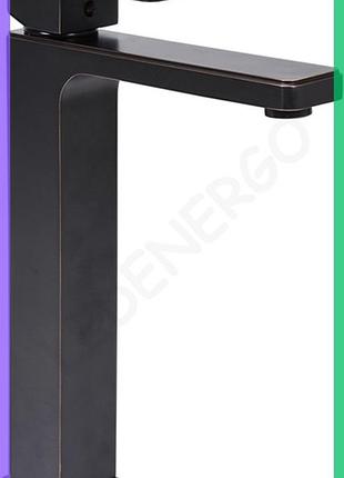 Смеситель для умывальника fala retro black высокий с шаровым регулятором для ванной комнаты
