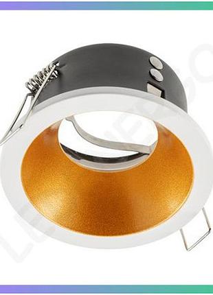 Світильник врізний точковий gtv elva ip54 ø85x45mm білий мідь для освітлення офісів ресторанів
