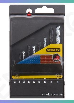 Набор сверл по металлу и кирпичу stanley hss-r ø3-8 мм 5 шт и ø4-8 мм 4 шт для сверления металла и кирпича