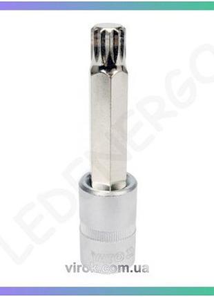Головка торцевая yato 1/2" spline m14 удлиненная 100 мм для автомобильной мастерской