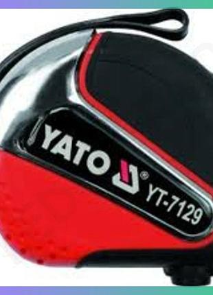 Рулетка yato 3м х 16мм магнітний наконечник нейлонове покриття вимірювальний інструмент