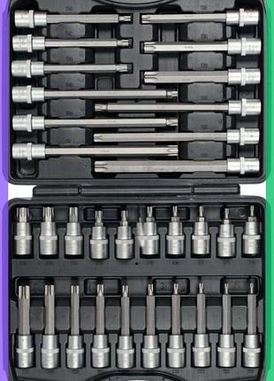 Набір торцевих головок з насадками torx yato 1/2" t20-t70 32 елементи для ремонту автомобілів
