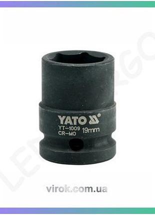 Головка торцевая ударная yato 1/2 19 мм 6-гранная для гаек и болтов 39 мм