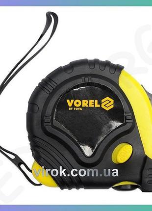 Рулетка vorel 2м x 16мм с 3 фиксаторами для измерения в строительстве и ремонте