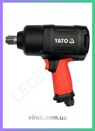 Гайковерт ударний пневматичний yato квадрат 3/4" 1630nm 5500об/хв для монтажу і ремонту sku_yt-09571