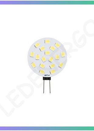 Світлодіодна лампа gtv led g4 3000k 2w 12vdc енергозберігаюча лампочка для освітлення