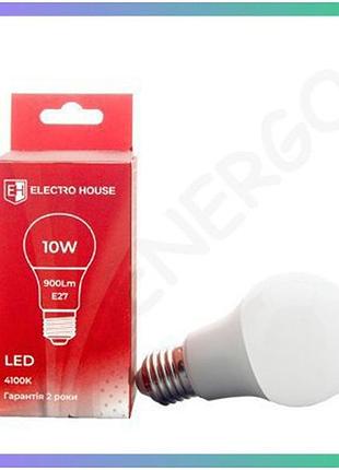 Led лампа a60 10вт e27 4100к 900лм нейтральний білий для освітлення офісів і житлових приміщень